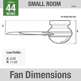 Hunter Fan Dempsey Low Profile Ceiling Fans with Lights and Remote, Flush Mount Ceiling Fan with Lights, Metal, Brushed Nickel Finish, 44 Inch LED