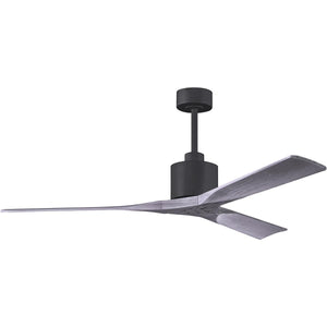 Matthews Fan NK-BK-BW-60 Nan 6-speed ceiling fan in Matte Black finish with 60” solid barn wood tone wood blades