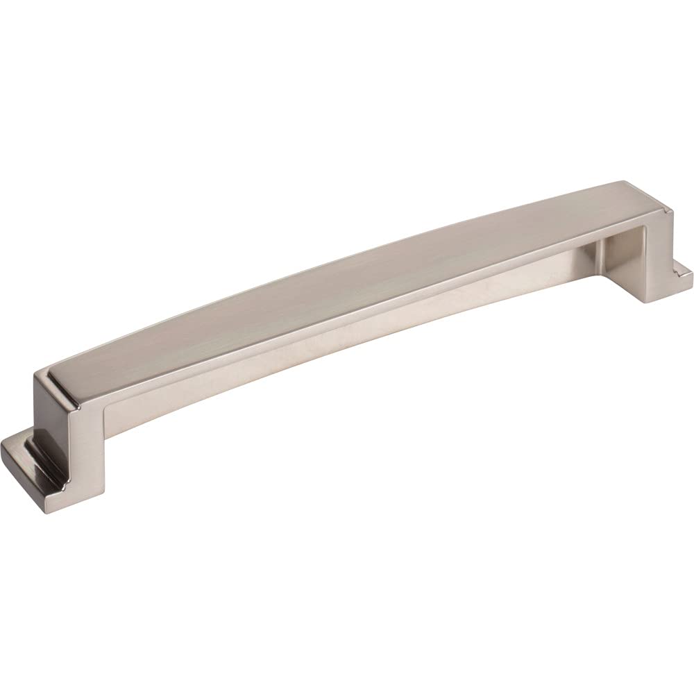 Jeffrey Alexander 141-160SN 160 mm Center Satin Nickel Square-to-Center Square Renzo Cabinet Cup Pull