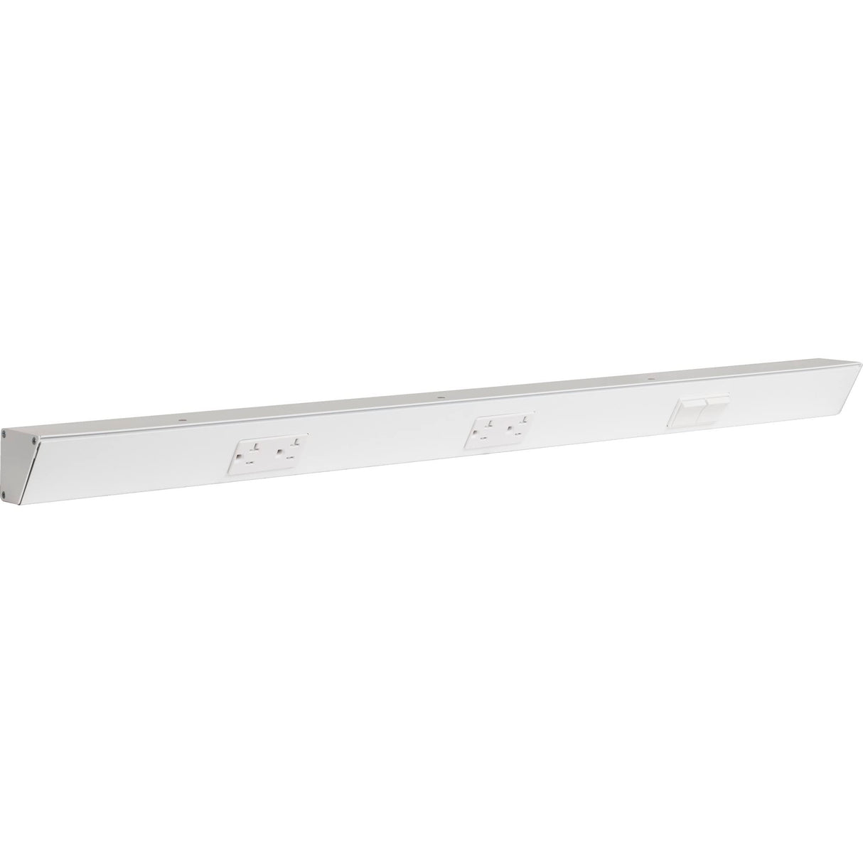 Task Lighting TRS36-3W-WT-RS 36" TR Switch Series Angle Power Strip, Right Switches, White Finish, White Switches and Receptacles