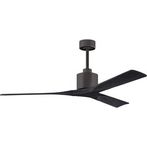 Matthews Fan NK-TB-BK-60 Nan 6-speed ceiling fan in Textured Bronze finish with 60” solid matte black wood blades