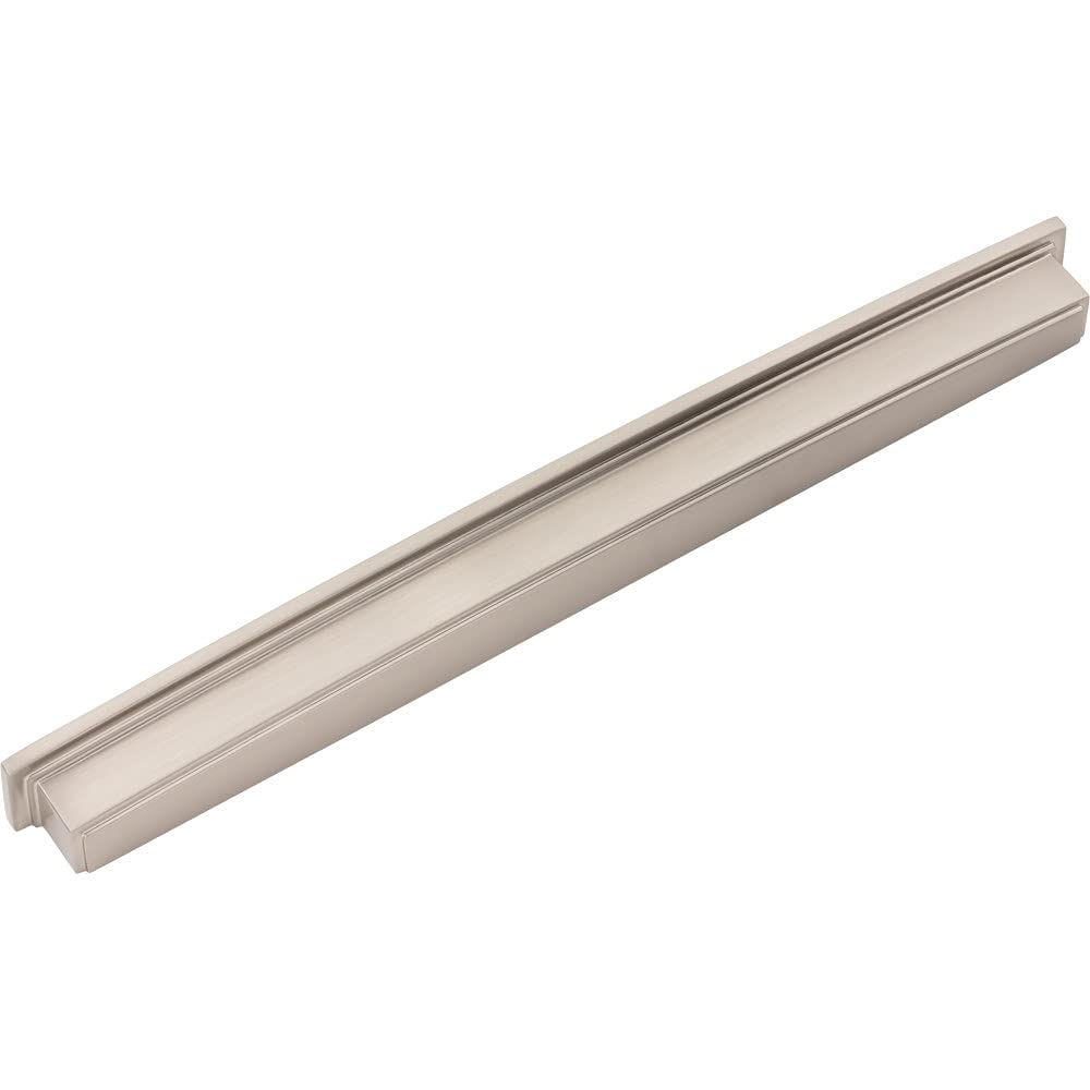 Jeffrey Alexander 141-305SN 305 mm Center Satin Nickel Square-to-Center Square Renzo Cabinet Cup Pull