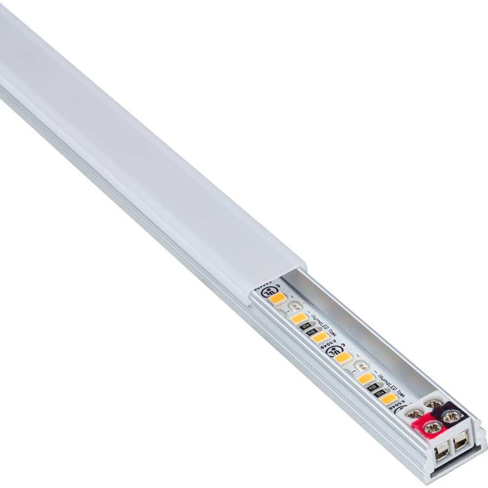 Task Lighting LV2P712V42-10W3 38-1/8" 572 Lumens 12-volt Standard Output Linear Fixture, Fits 42" Wall Cabinet, 10 Watts, Flat 007 Profile, Single-white, Soft White 3000K