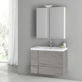 Modern Bathroom Vanity, Wall Mounted, 32"
