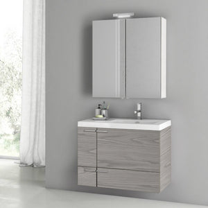 Modern Bathroom Vanity, Wall Mount, 31"