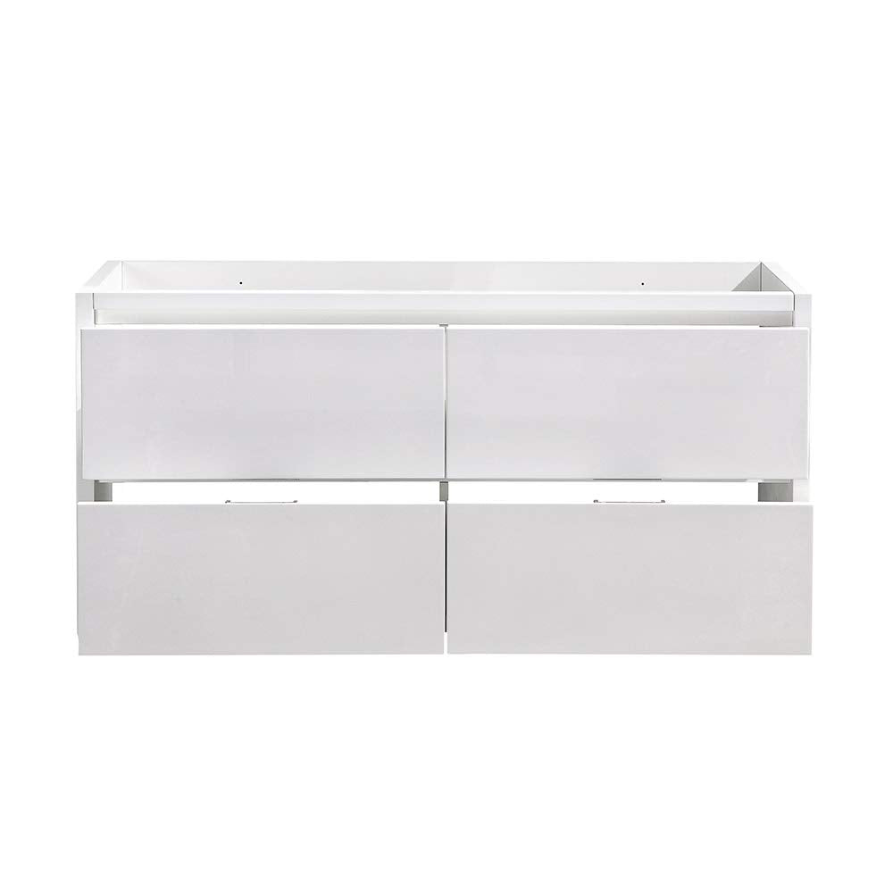 Fresca FCB8460WH-D Fresca Valencia 60" Glossy White Free Standing Double Sink Modern Bathroom Cabinet