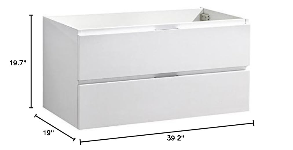 Fresca FCB8342WH Fresca Valencia 40" Glossy White Wall Hung Modern Bathroom Cabinet