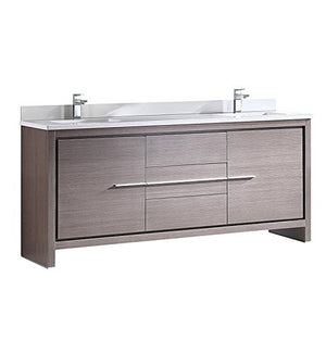Fresca FCB8172GO Fresca Allier 72" Gray Oak Modern Double Sink Bathroom Cabinet