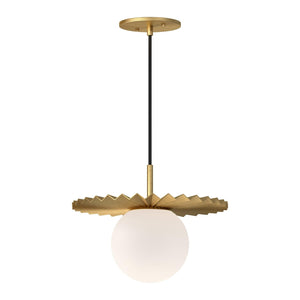 Alora PD501212BGOP PLUME 12" PD BRUSHED GOLD MATTE OPAL GLASS CORD 72 1X60W E26