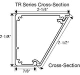 Task Lighting TR72-4GD-P-SN 72" TR Series Angle Power Strip, Satin Nickel Finish, Grey Receptacles