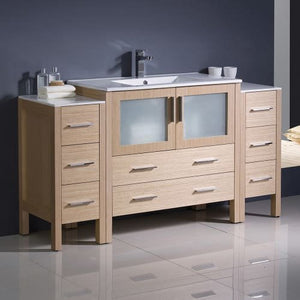 Fresca FCB62-123612GO-I Fresca Torino 60" Gray Oak Modern Bathroom Cabinets w/ Integrated Sink