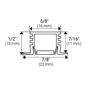 Task Lighting L-002XL-FR-48 48" 002XL Series Recessed Aluminum Profile, Frosted Lens