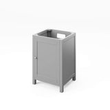 Jeffrey Alexander VKITAST24GRCQR 24" Grey Astoria Vanity, Calacatta Vienna Quartz Vanity Top, undermount rectangle bowl