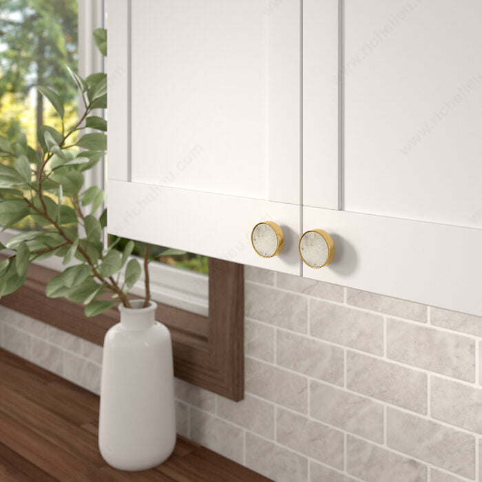 Richelieu BP30104030402 Eclectic Marble and Brass Knob - 3010