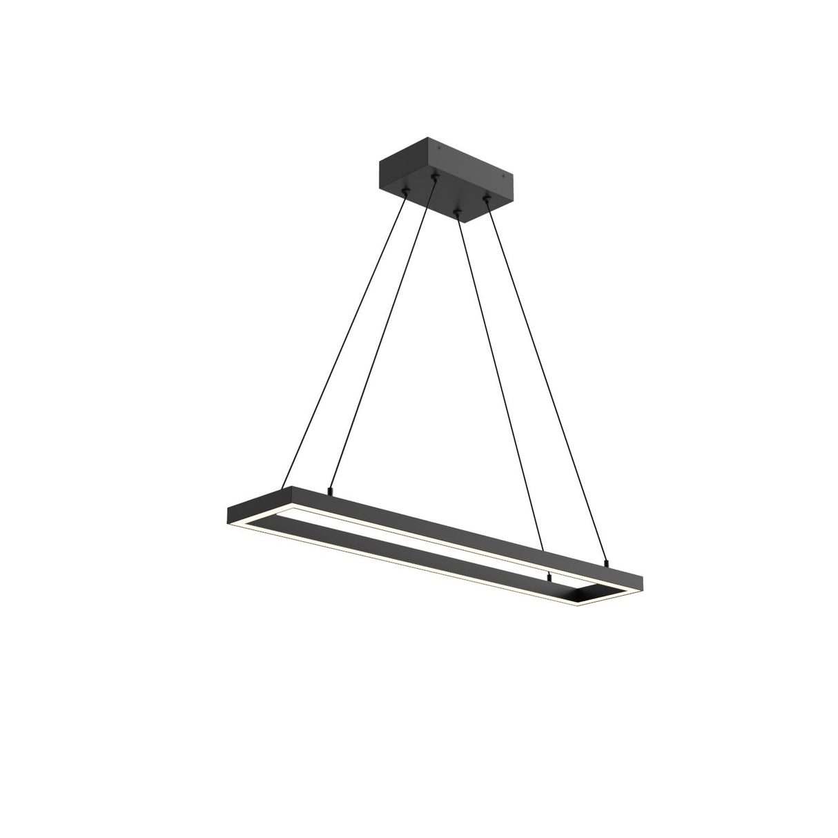 Kuzco PD88530-BK PIAZZA RECTANGULAR 30" PENDANT BK TEXTURED DOWN ONLY 930 TRIAC 120 39W