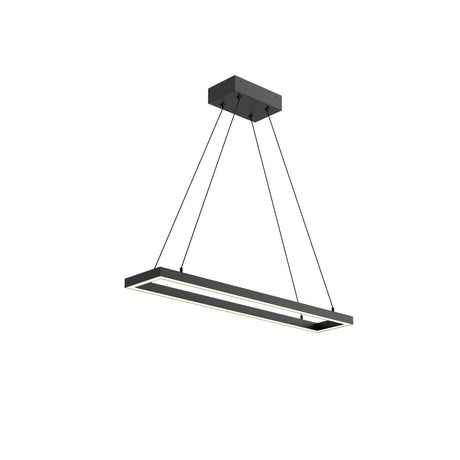 Kuzco PD88530-BK PIAZZA RECTANGULAR 30" PENDANT BK TEXTURED DOWN ONLY 930 TRIAC 120 39W
