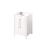 Jeffrey Alexander VKITCAD24WHWCR 24" White Cade Vanity, White Carrara Marble Vanity Top, undermount rectangle bowl