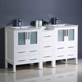 Fresca FCB62-241224GO-I Fresca Torino 60" Gray Oak Modern Double Sink Bathroom Cabinets w/ Integrated Sinks