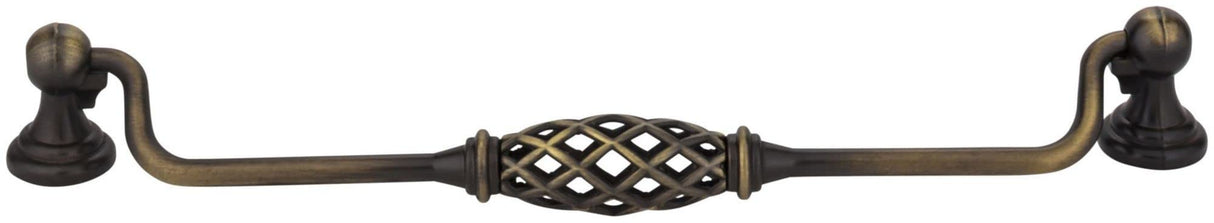 Jeffrey Alexander 749-224ABSB 224 mm Center-to-Center Antique Brushed Satin Brass Birdcage Tuscany Drop & Ring Pull