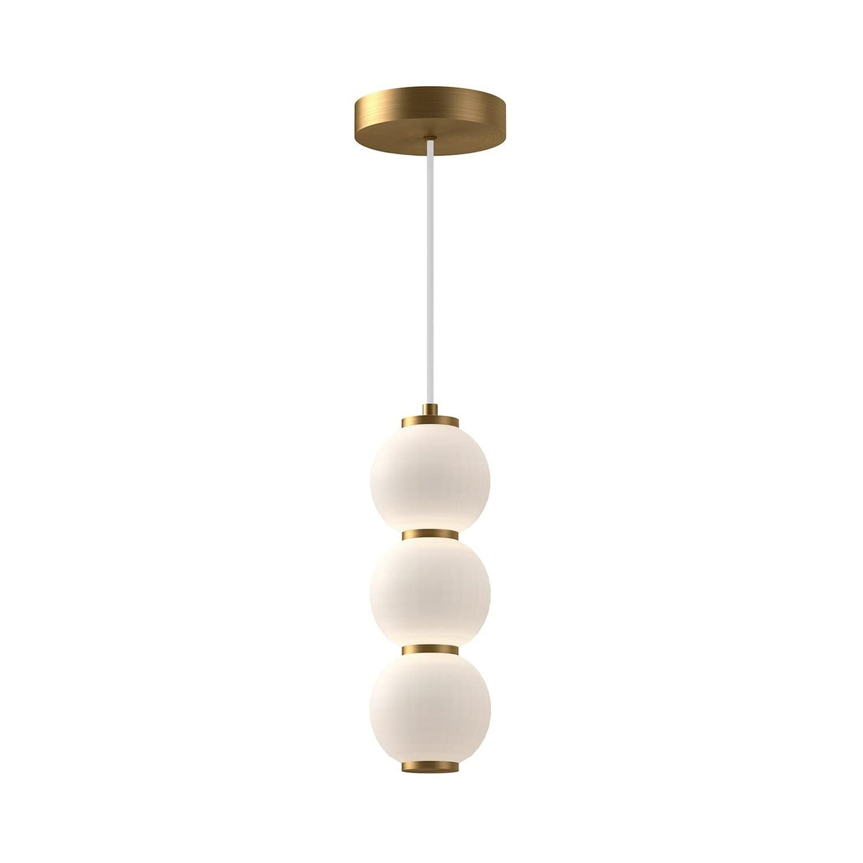 Alora PD530313BNOP BIJOU 7" PD BRUSHED NICKEL OPAL GLASS CORD 72 LED 3000K 90CRI 18W