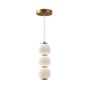 Alora PD530313AGOP BIJOU 7" PD AGED BRASS MATTE OPAL GLASS CORD 72 LED 3000K 90CRI 18W