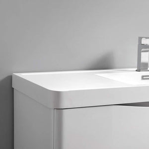 Fresca FVN9036GRG Fresca Tuscany 36" Glossy Gray Wall Hung Modern Bathroom Vanity w/ Medicine Cabinet