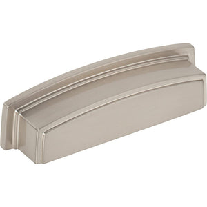 Jeffrey Alexander 141-96SN 96 mm Center Satin Nickel Square-to-Center Square Renzo Cabinet Cup Pull