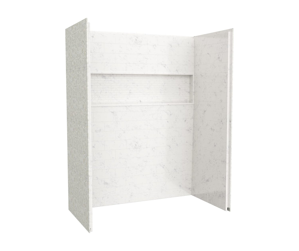 Swanstone NexTile 6030 Direct-to-Stud Four-Piece Alcove Shower Wall Kit in Carrara SE6030S.221