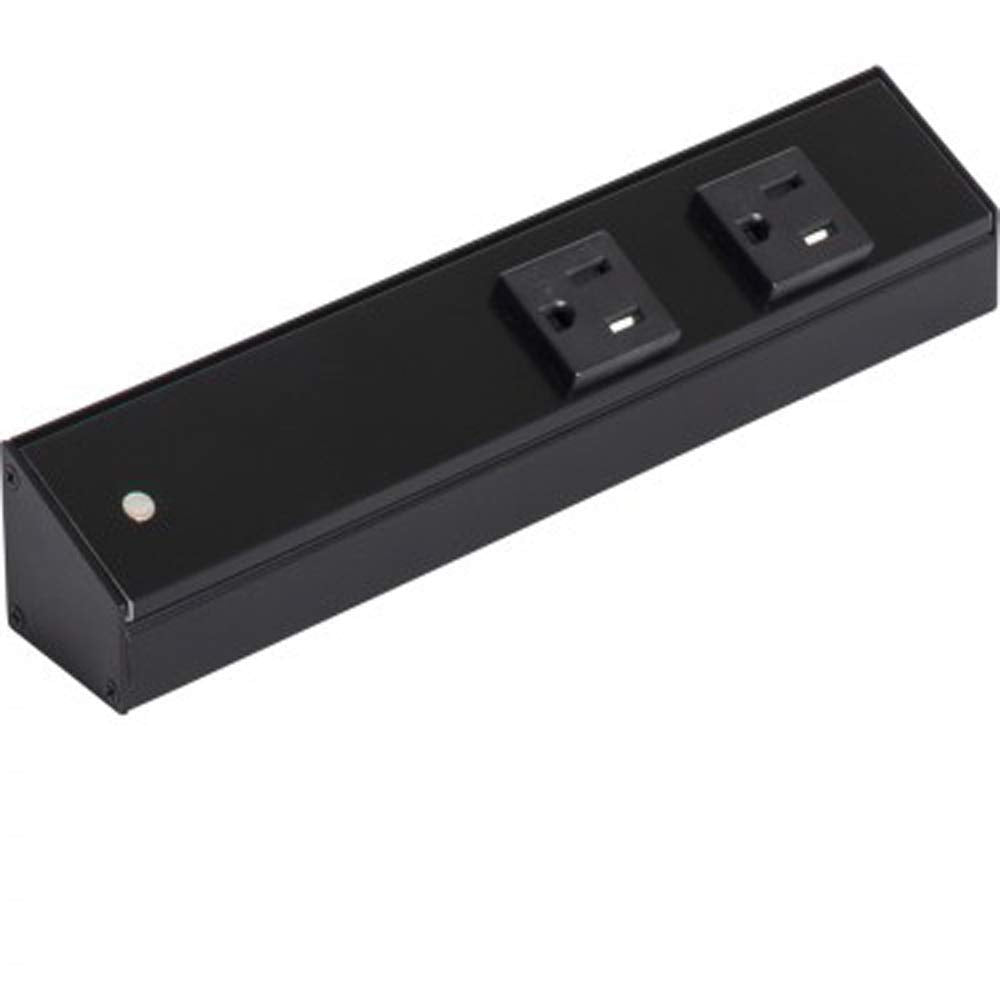 Task Lighting APT30-4B-P-BK 30" APT Series Slim Angle Power Strip, Black Finish, Black Receptacles