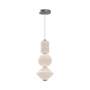 Alora PD530341BNOP BIJOU 8" PD BRUSHED NICKEL OPAL GLASS CORD 72 LED 3000K 90CRI 18W
