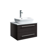 Fresca FCB6124ES-VSL-CWH-V Fresca Lucera 24" Espresso Wall Hung Modern Bathroom Cabinet w/ Top & Vessel Sink