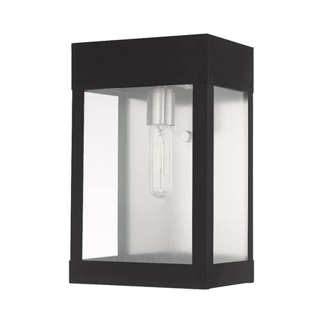 Livex Lighting 20872-04 Barrett - One Light Outdoor Wall Lantern with Clear Glass, Choose Finish: Black Finish