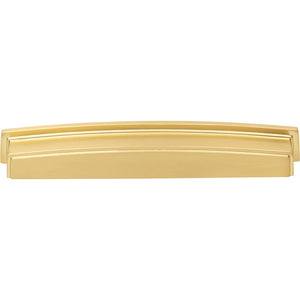 Jeffrey Alexander 141-192BG 192 mm Center Brushed Gold Square-to-Center Square Renzo Cabinet Cup Pull