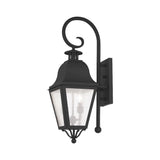 Livex Lighting 2551-04 Outdoor Wall Lantern with Seeded Glass Shades, Black