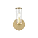 Alora WV309001NBCG REVOLVE WALL VANITY 1 LIGHT NATURAL BRASS CLEAR GLASS