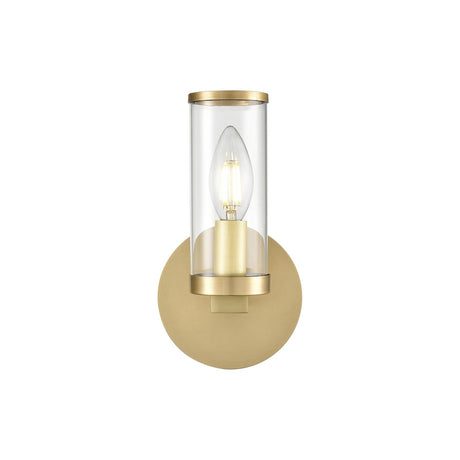 Alora WV309001NBCG REVOLVE WALL VANITY 1 LIGHT NATURAL BRASS CLEAR GLASS
