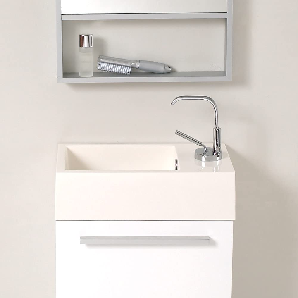 Fresca FCB8002WH-I Fresca Pulito 16" Small White Modern Bathroom Vanity w/ Integrated Sink