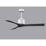 Matthews Fan NK-MWH-BK-52 Nan 6-speed ceiling fan in Matte White finish with 52” solid matte black wood blades