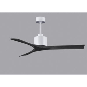 Matthews Fan NK-MWH-BK-52 Nan 6-speed ceiling fan in Matte White finish with 52” solid matte black wood blades