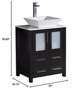 Fresca FCB6224ES-CWH-V Fresca Torino 24" Espresso Modern Bathroom Cabinet w/ Top & Vessel Sink