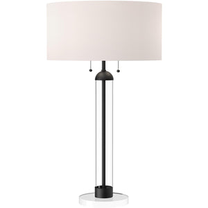 Alora TL567218MBWL SASHA 18" TL MATTE BLACK WHITE LINEN 2X60W E26