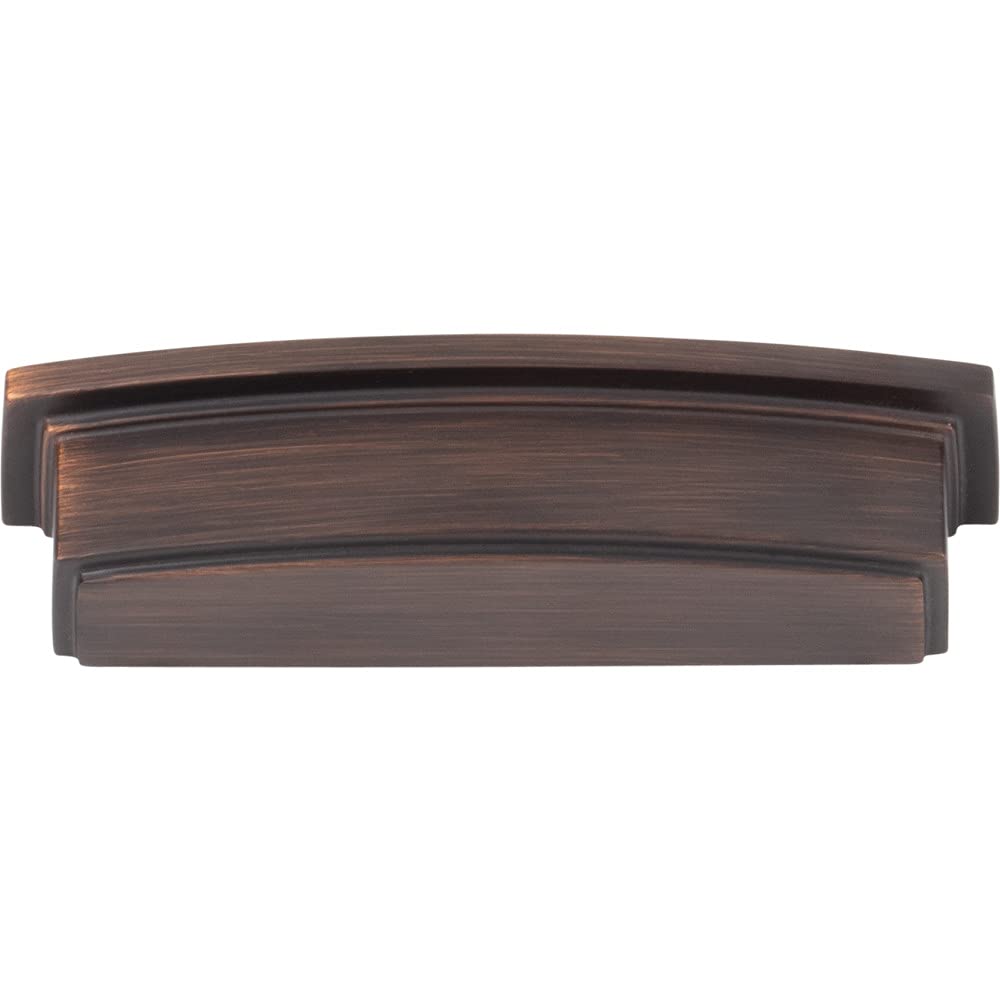 Jeffrey Alexander 141-96DBAC 96 mm Center Brushed Oil Rubbed Bronze Square-to-Center Square Renzo Cabinet Cup Pull