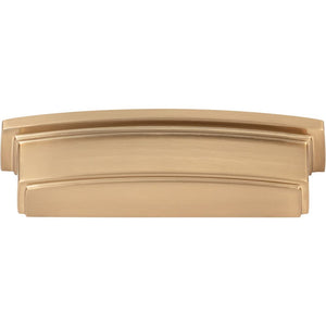 Jeffrey Alexander 141-96SBZ 96 mm Center Satin Bronze Square-to-Center Square Renzo Cabinet Cup Pull
