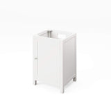 Jeffrey Alexander VKITAST24WHSGR 24" White Astoria Vanity, Steel Grey Cultured Marble Vanity Top, undermount rectangle bowl
