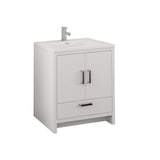 Fresca FCB9430WH-I Fresca Imperia 30" Glossy White Free Standing Modern Bathroom Cabinet w/ Integrated Sink