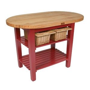 John Boos C-ELIP7230175-S-BN C-Elip Country-Style Elliptical Butcher Block Table - 72