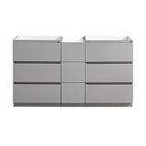 Fresca FCB93-241224HA-D Fresca Lazzaro 60" Glossy Ash Gray Free Standing Double Sink Modern Bathroom Cabinet