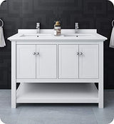 Fresca FCB2348WH-D-CWH-U Double Sink Cabinet with Sinks