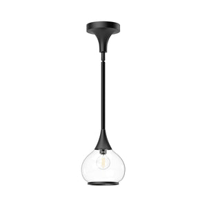 Alora PD524006MBCL HAZEL 6" PD MATTE BLACK CLEAR GLASS ROD 46 1X60W E26