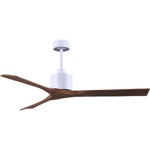 Matthews Fan NK-MWH-WA-60 Nan 6-speed ceiling fan in Matte White finish with 60” solid walnut tone wood blades
